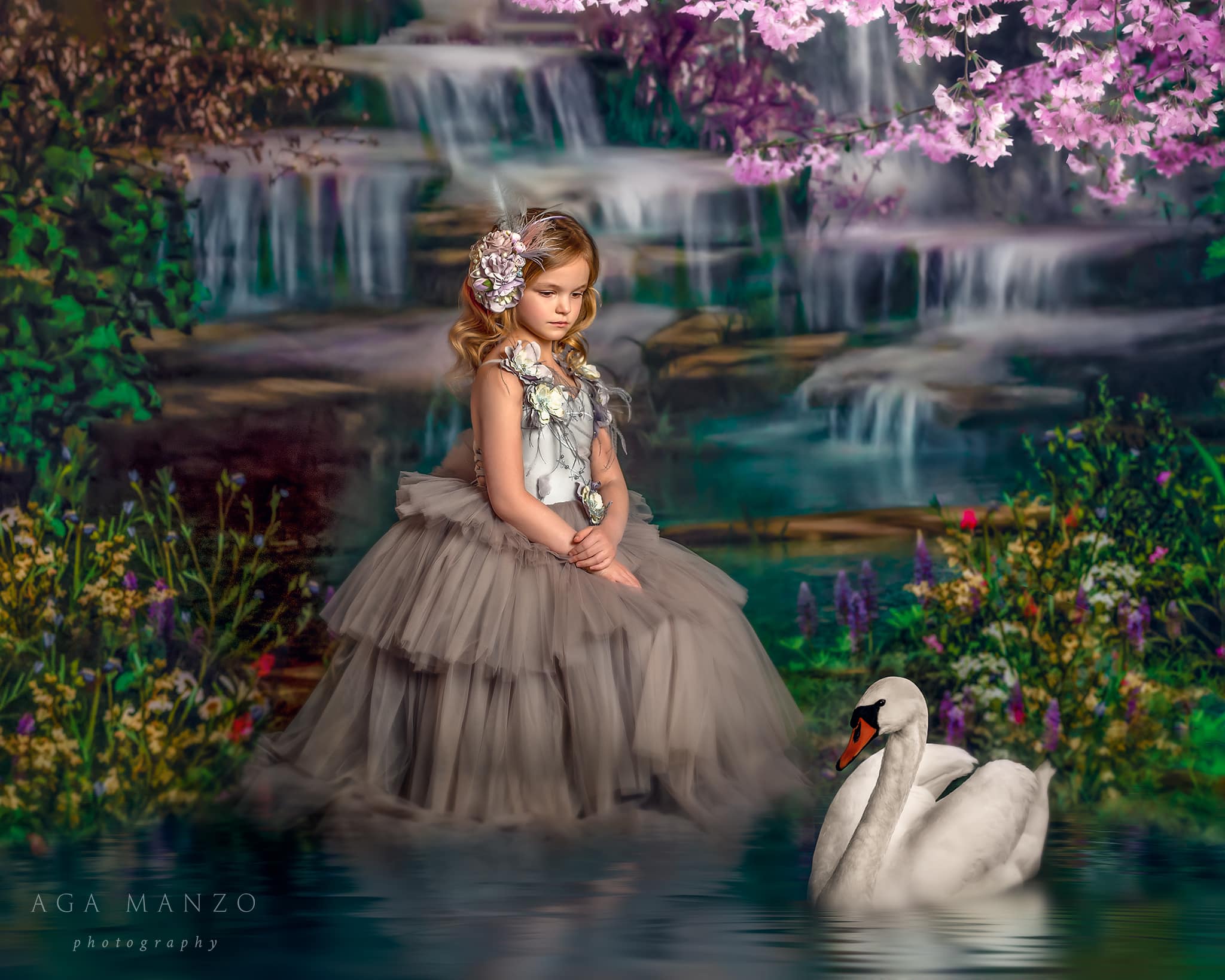 Kate Mermaid Stream Water Spring Backdrop -UK
