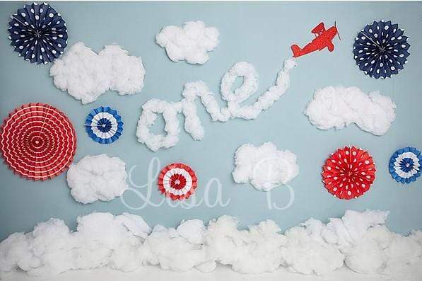 Katebackdrop£ºKate Time Flies Clouds Birthday Children Backdrop for Photography Designed by Lisa B