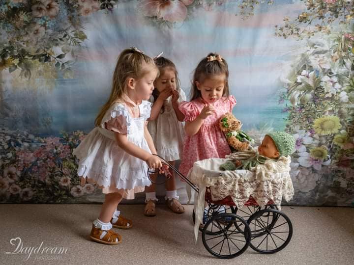 Kate Valentine's Day Vintage Flowers Bokeh Smog Backdrop Designed by JFCC -UK