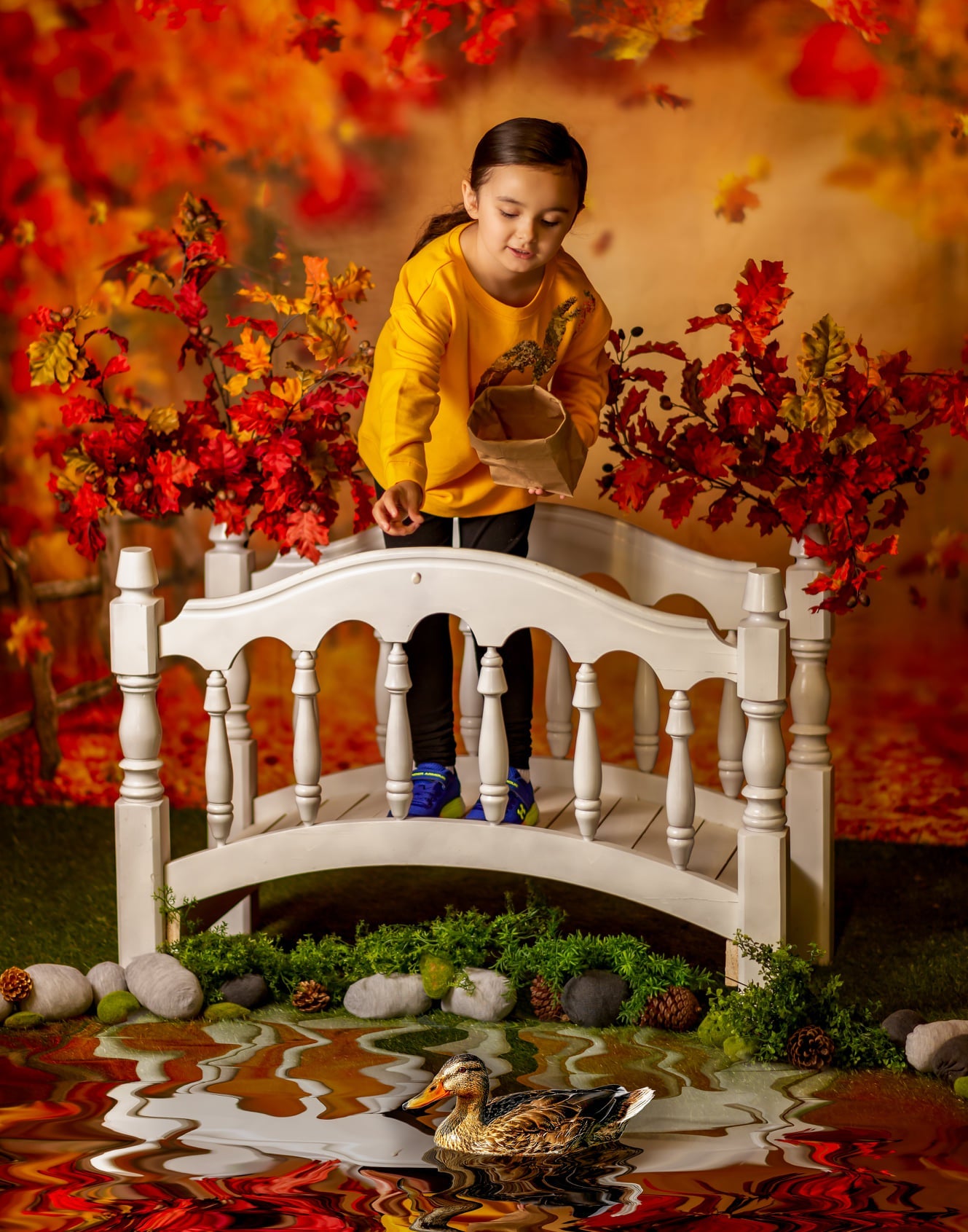 Kate Autumn Forest Leaves Backdrop Designed by Chrissie Green -UK