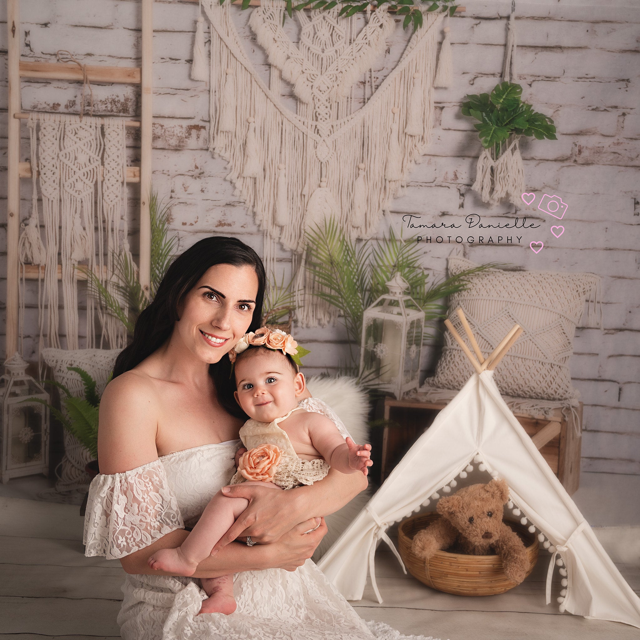 Kate Boho Mother's Day Spring Plants Backdrop Designed by Emetselch -UK