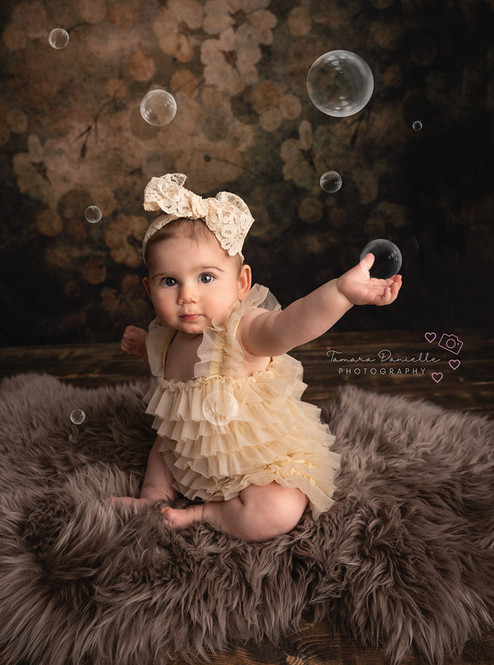 Kate Retro Fine Art Flower Brown Tone Backdrop for Photography -UK