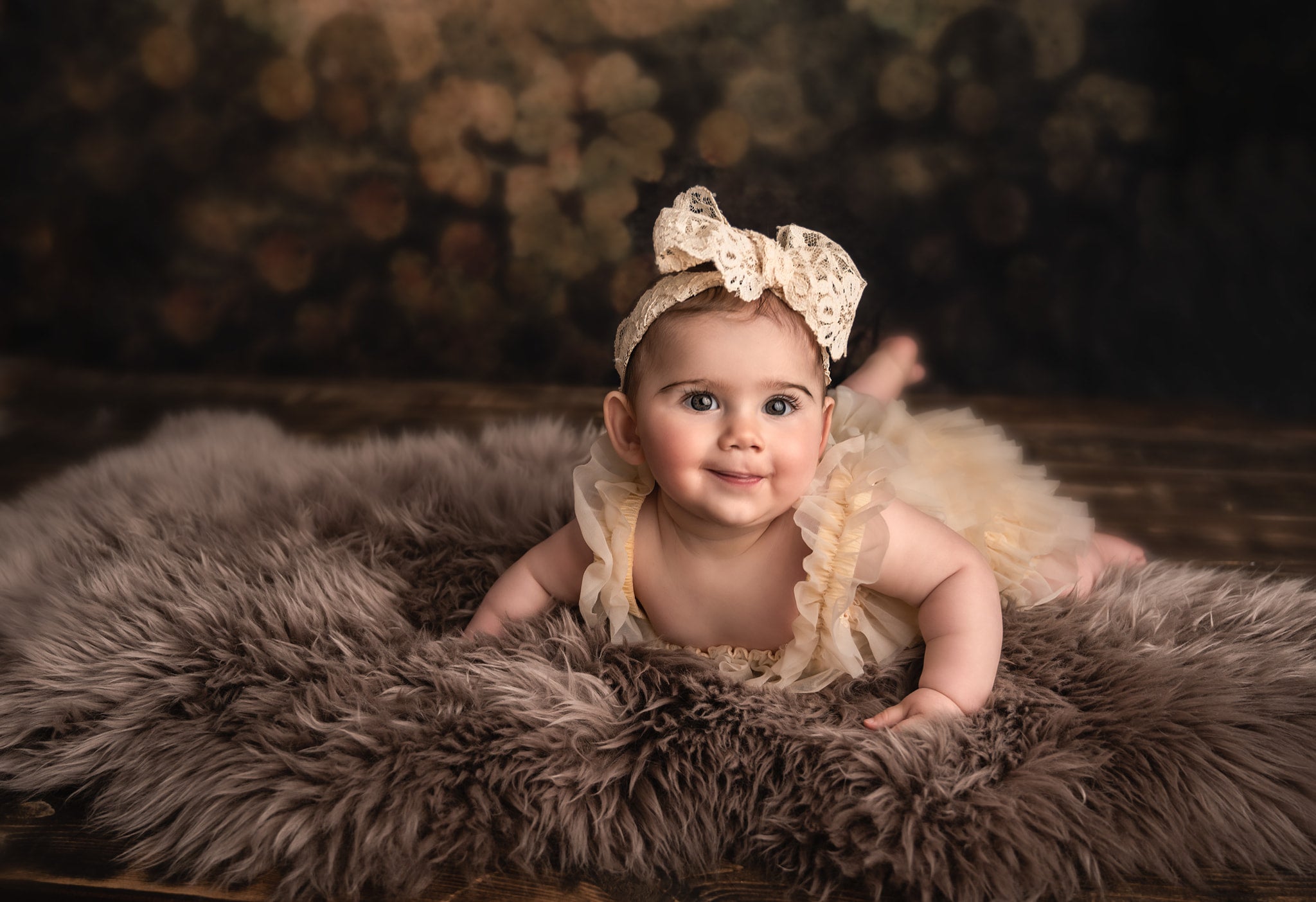 Kate Retro Fine Art Flower Brown Tone Backdrop for Photography -UK