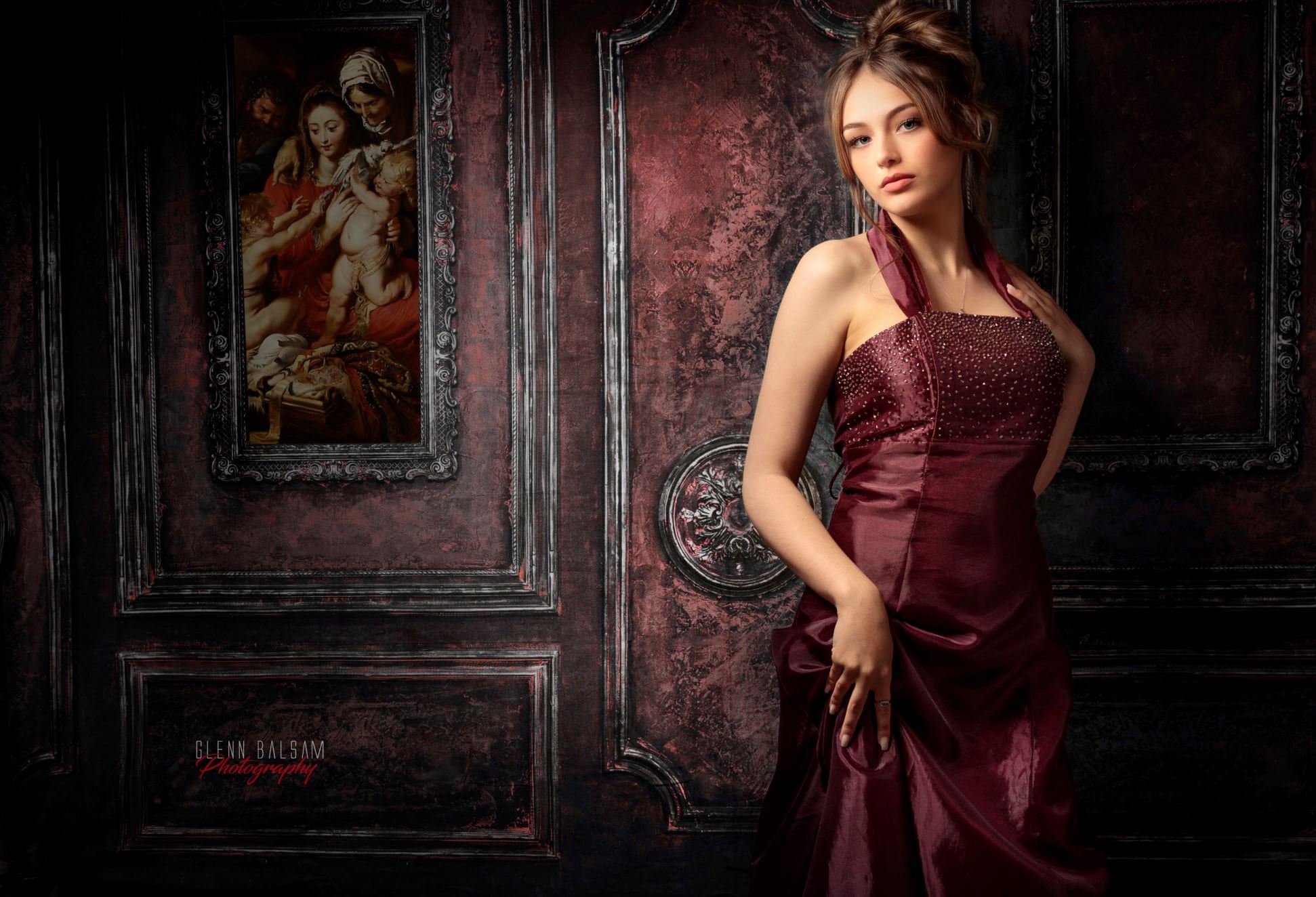 Kate Red Retro Wall Backdrop Designed by Chain Photography -UK