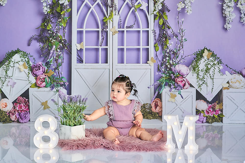 Kate Spring Purple Floral Backdrop Designed by Megan Leigh Photography -UK