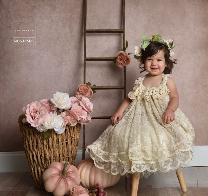 Kate Abstract Brown Beige Little Green Color Backdrop designed by Veronika Gant -UK