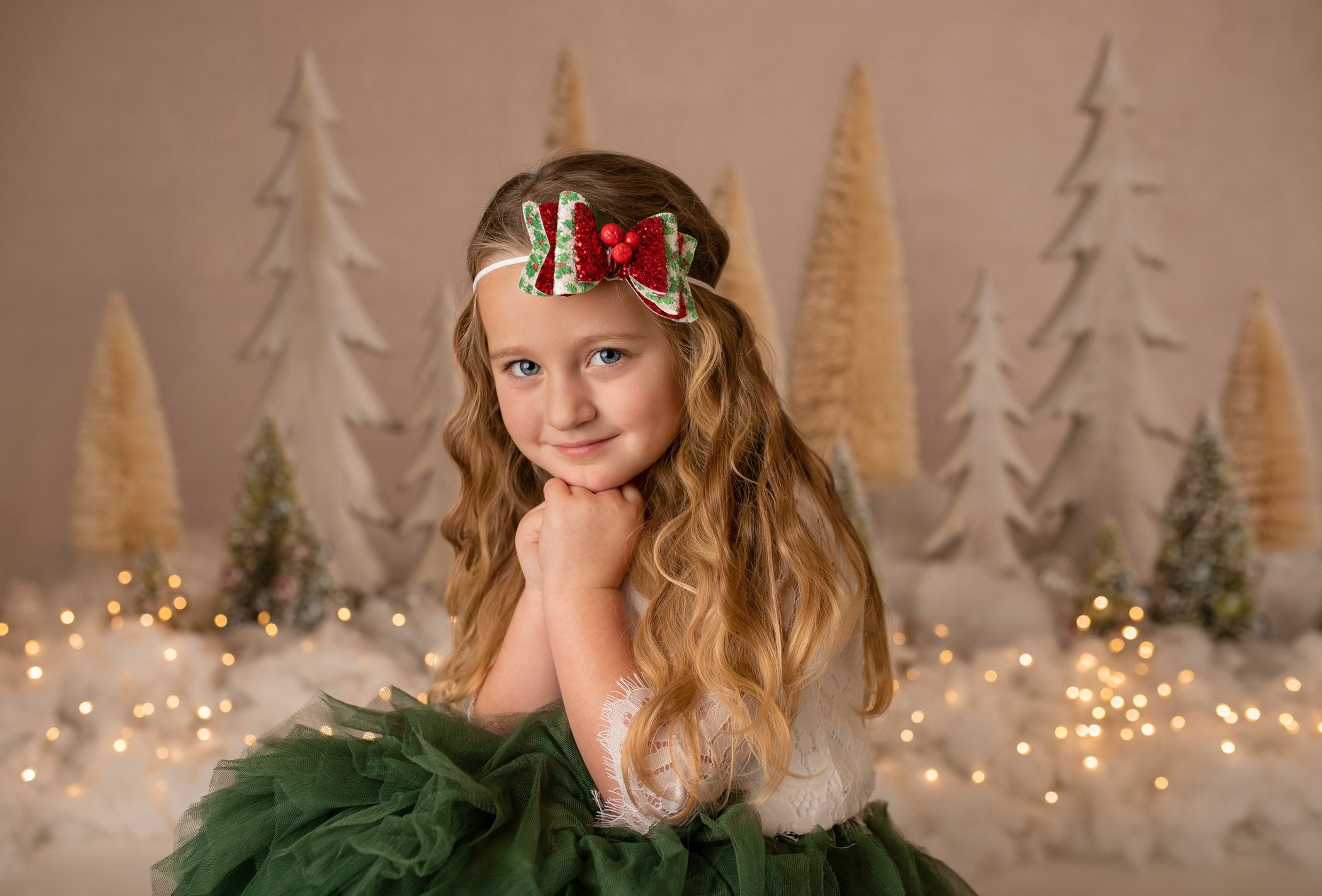 Kate Elegant Christmas Trees with Glitter Backdrop Designed By Mandy Ringe Photography