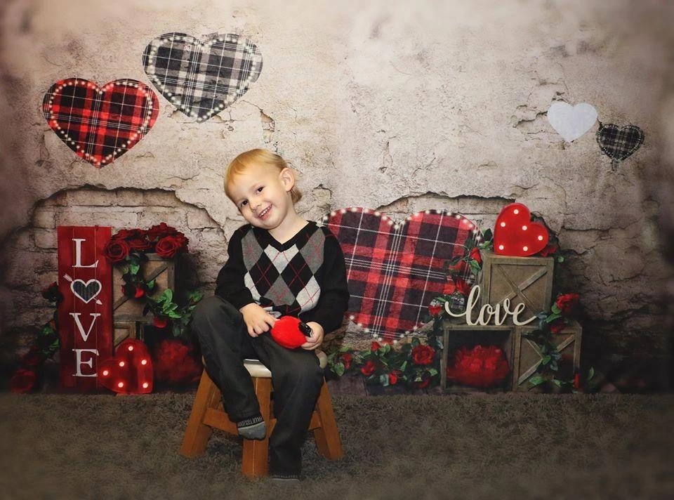 Kate Valentine's Day Brick Wall Backdrop Designed by Megan Leigh Photography -UK