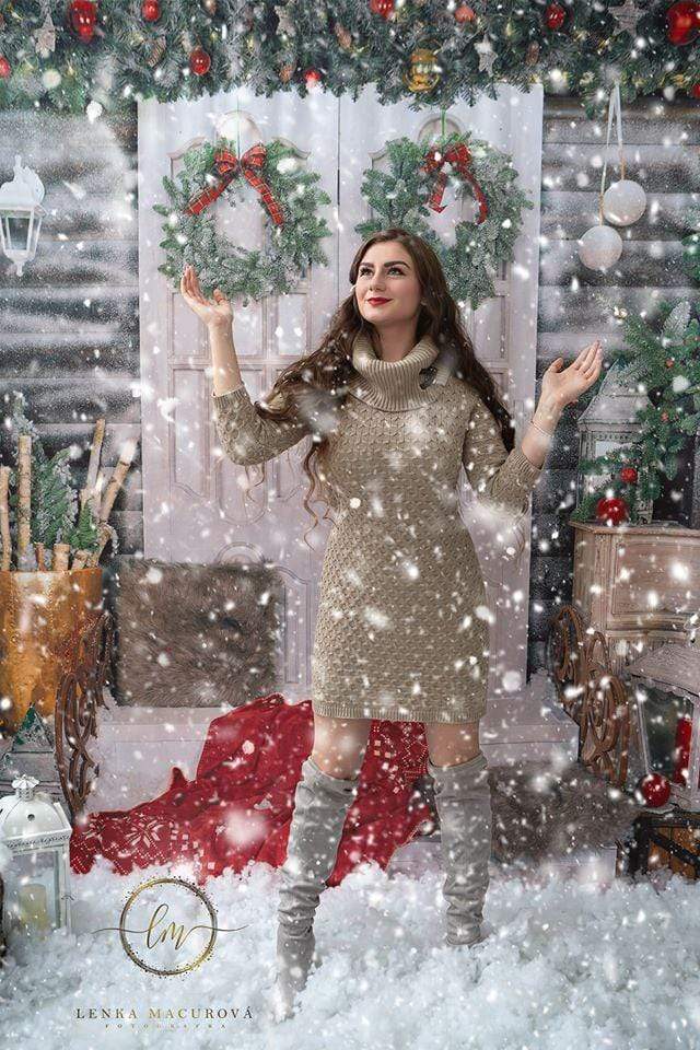 Kate Christmas White Door Decorations Backdrop for Photography -UK