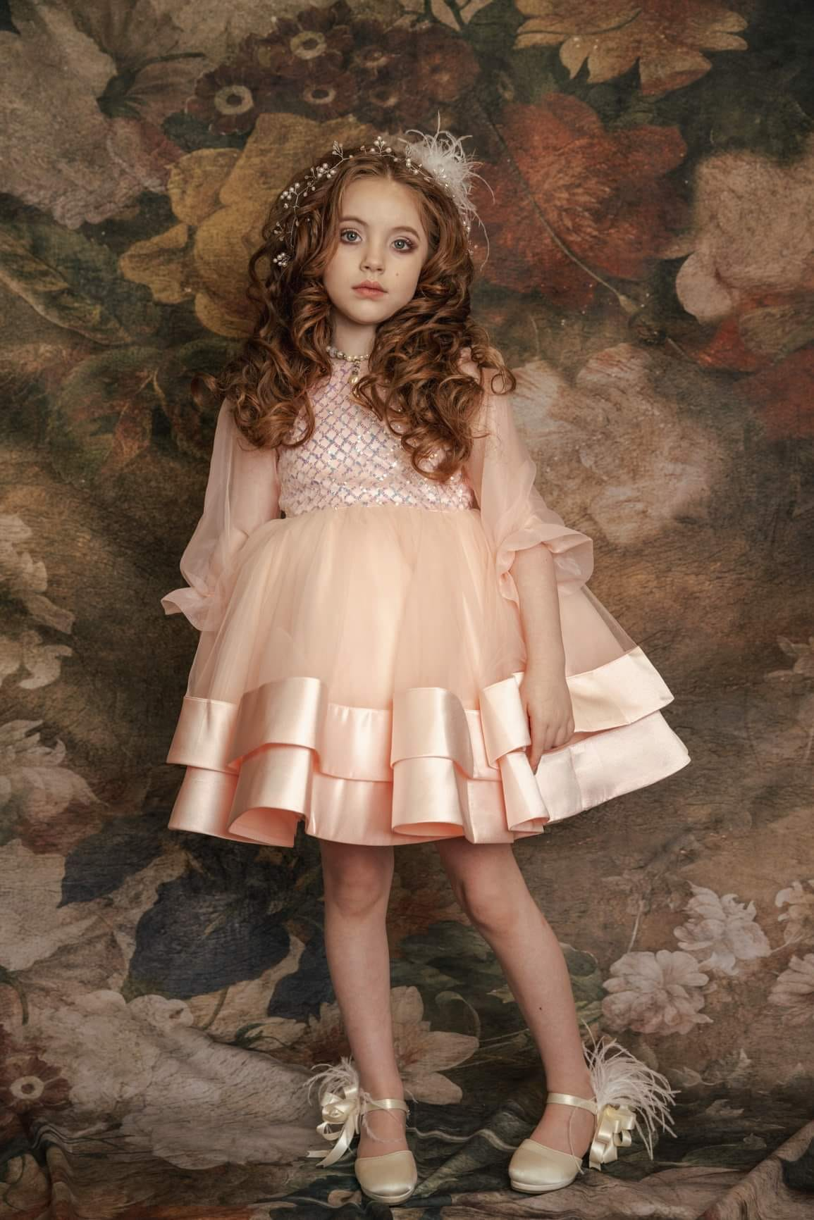 Kate Fine Art Retro Oil Painting Flowers Backdrop for Photography -UK