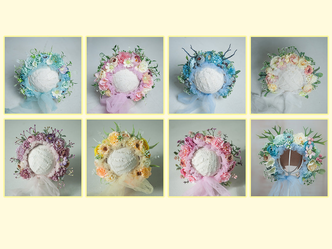 Kate Floral Bonnet for Newborn Photography