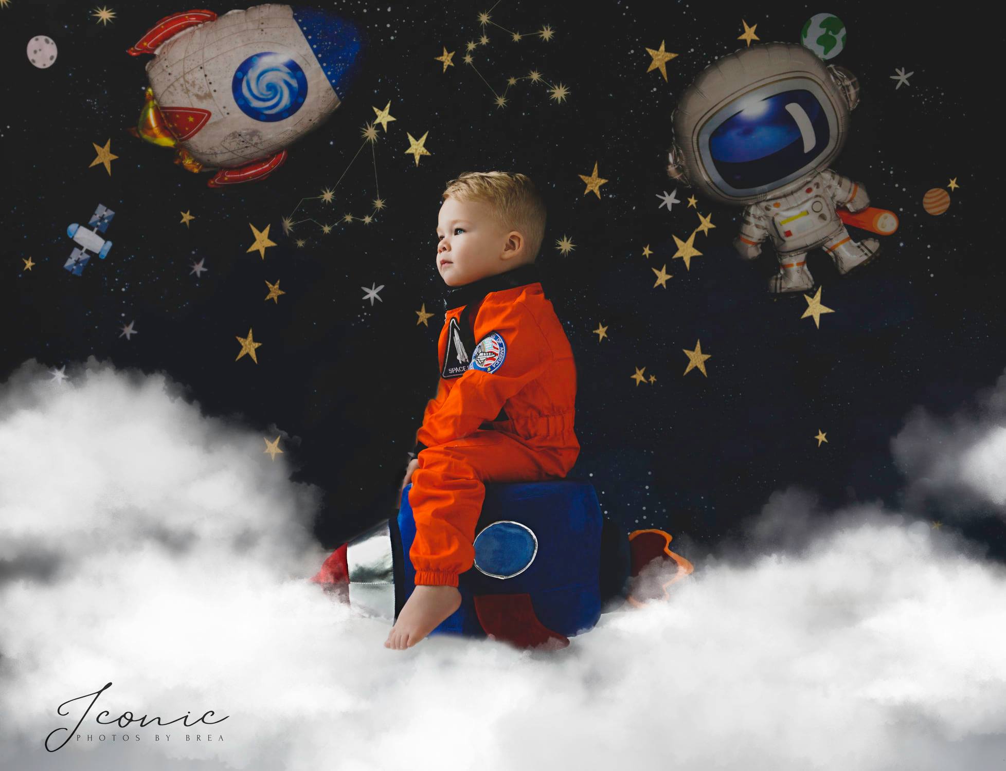 Kate Children Cake Smash Astronaut Universe Backdrop Designed by Emetselch -UK