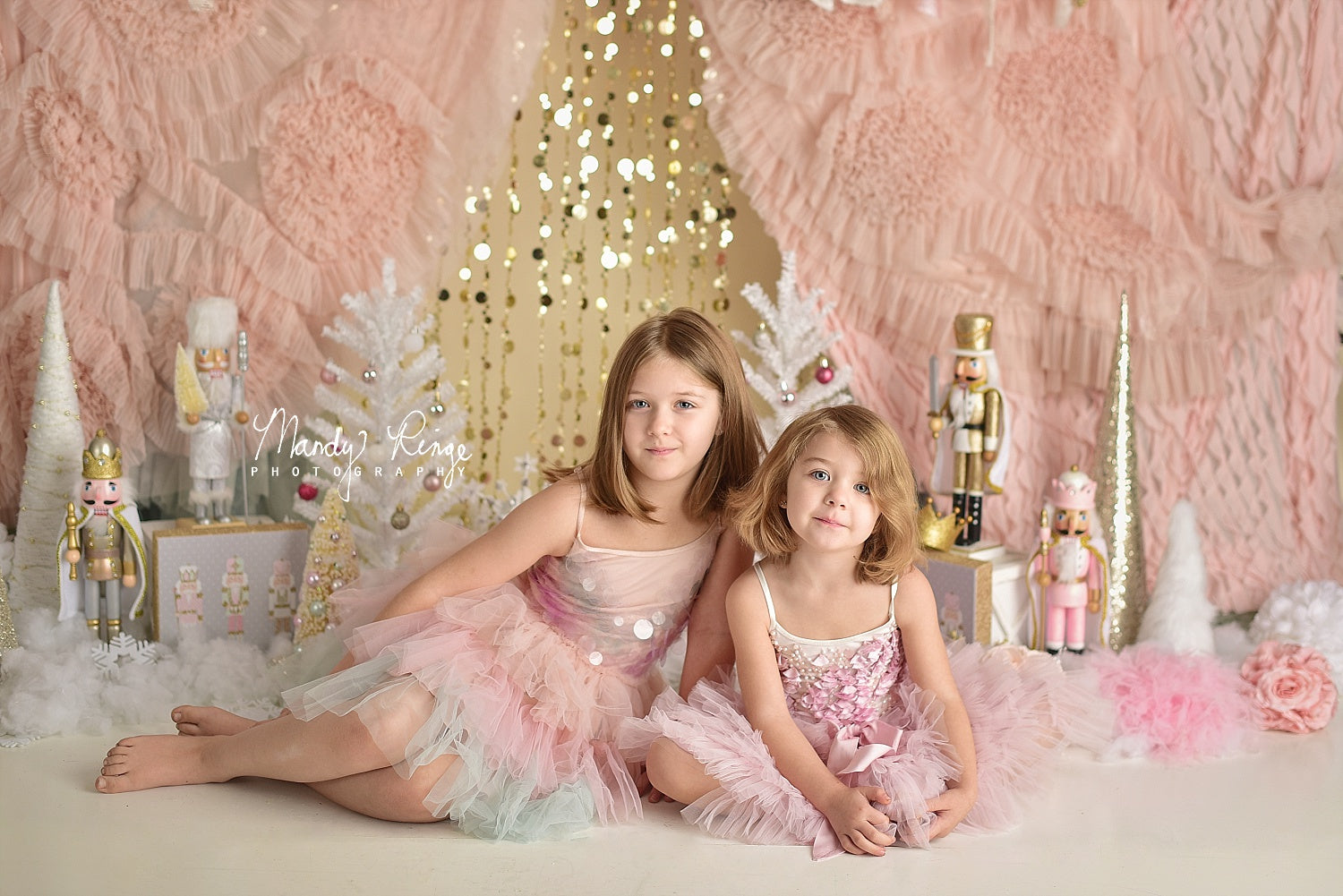 Kate Pink Gold Nutcrackers Christmas Backdrop Designed By Mandy Ringe Photography -UK
