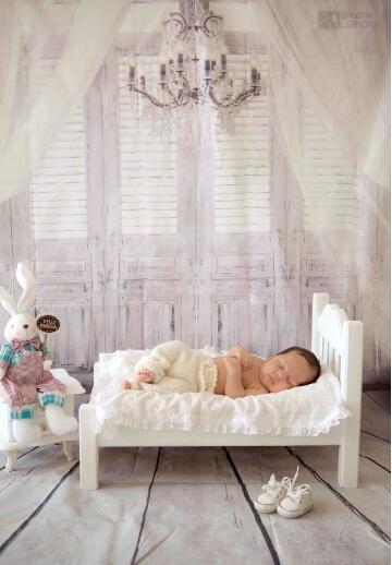 Katebackdrop£ºKate Wedding White Curtain Wood Wall Photography Backdrop