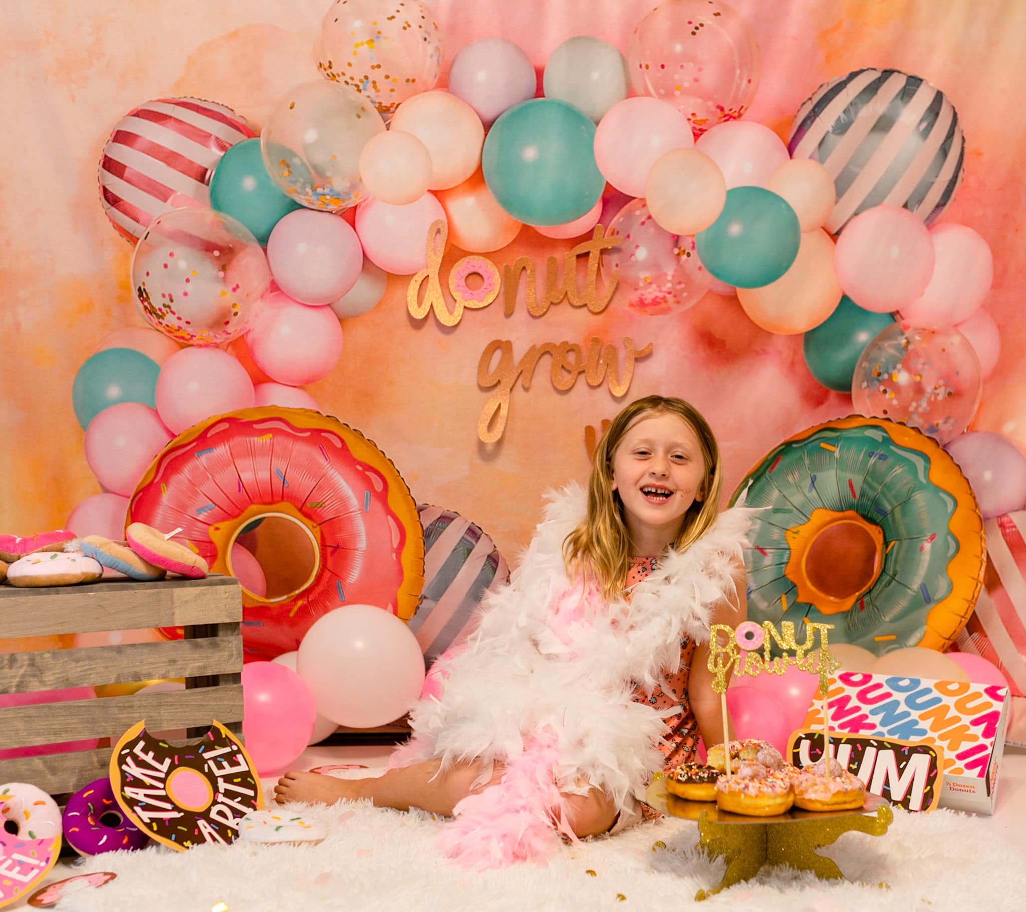 Kate Children Cake Smash Donut Balloons Backdrop Designed by Emetselch -UK