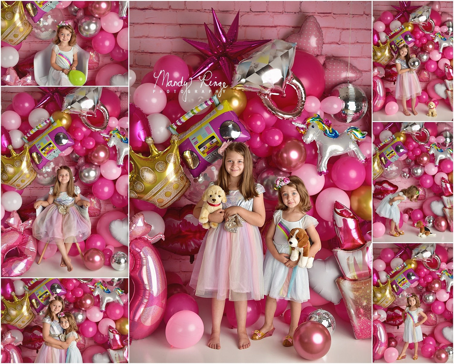 Kate Party Girly Doll Pink Cake Smash Backdrop Designed by Mandy Ringe Photography -UK