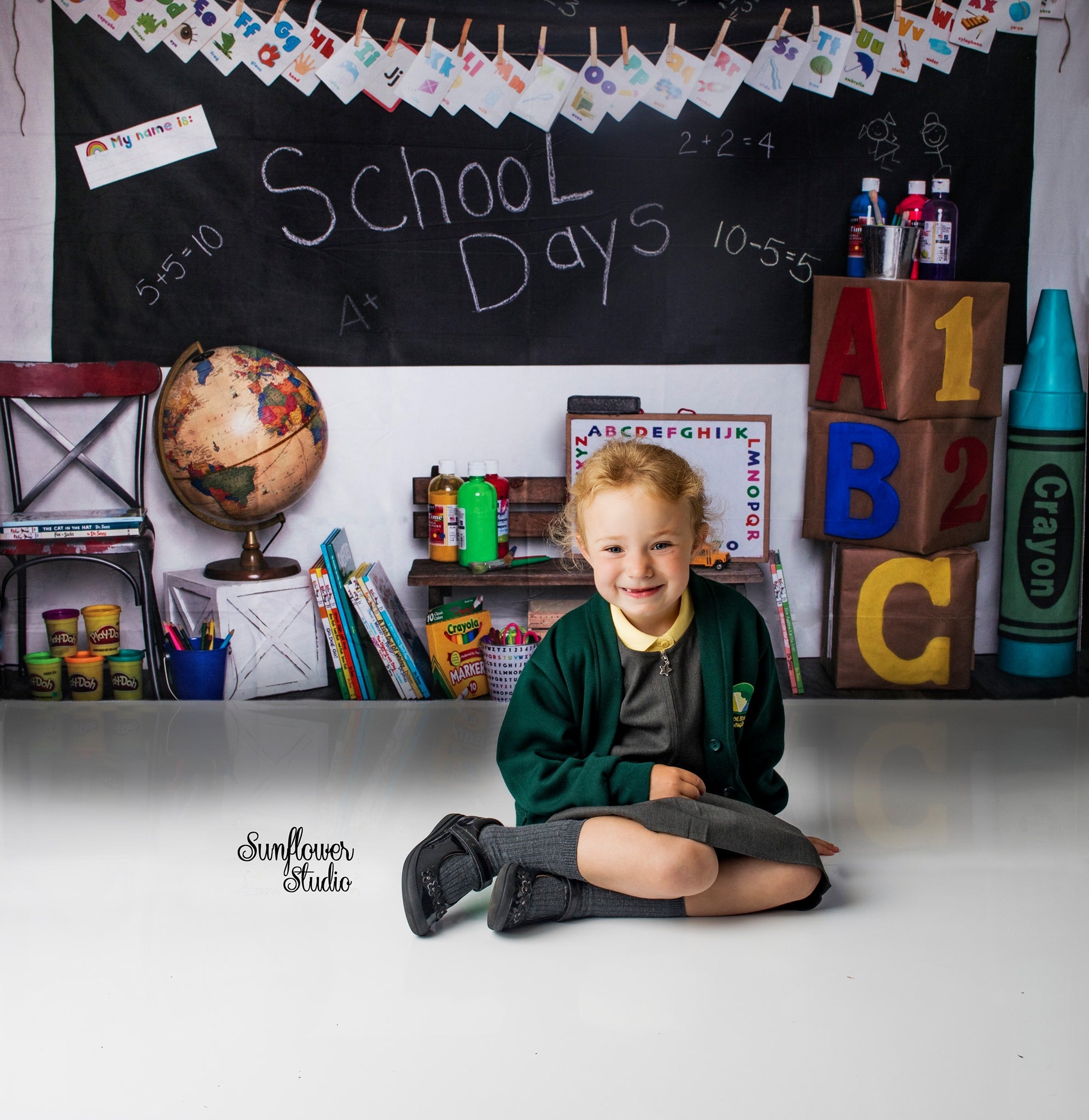 Kate School days Children Back to School Backdrop for Photography Designed by Erin Larkins -UK