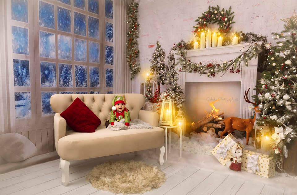 Kate Christmas Snow Backdrop Room Set -UK