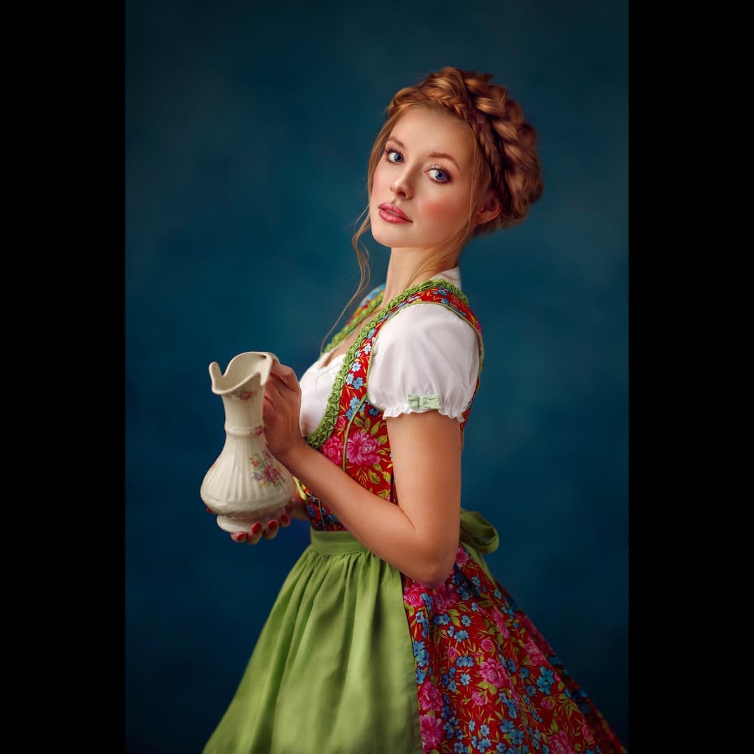 Kate Abstract Cream/Abstract Blue Collapsible Backdrop Photography 5X6.5ft(1.5x2m) -UK