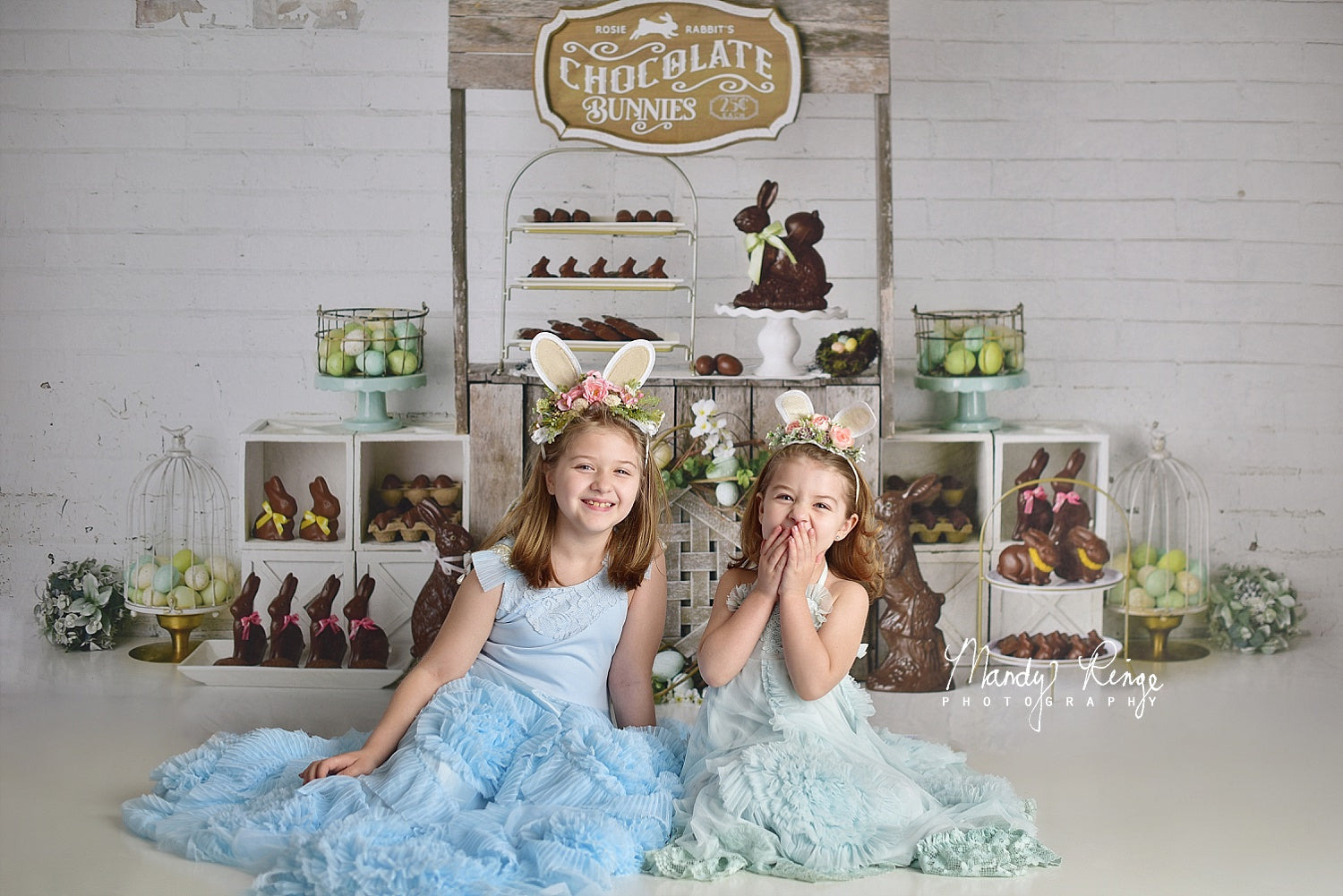 Kate Easter Chocolate Bunnies Backdrop Designed by Mandy Ringe Photography -UK