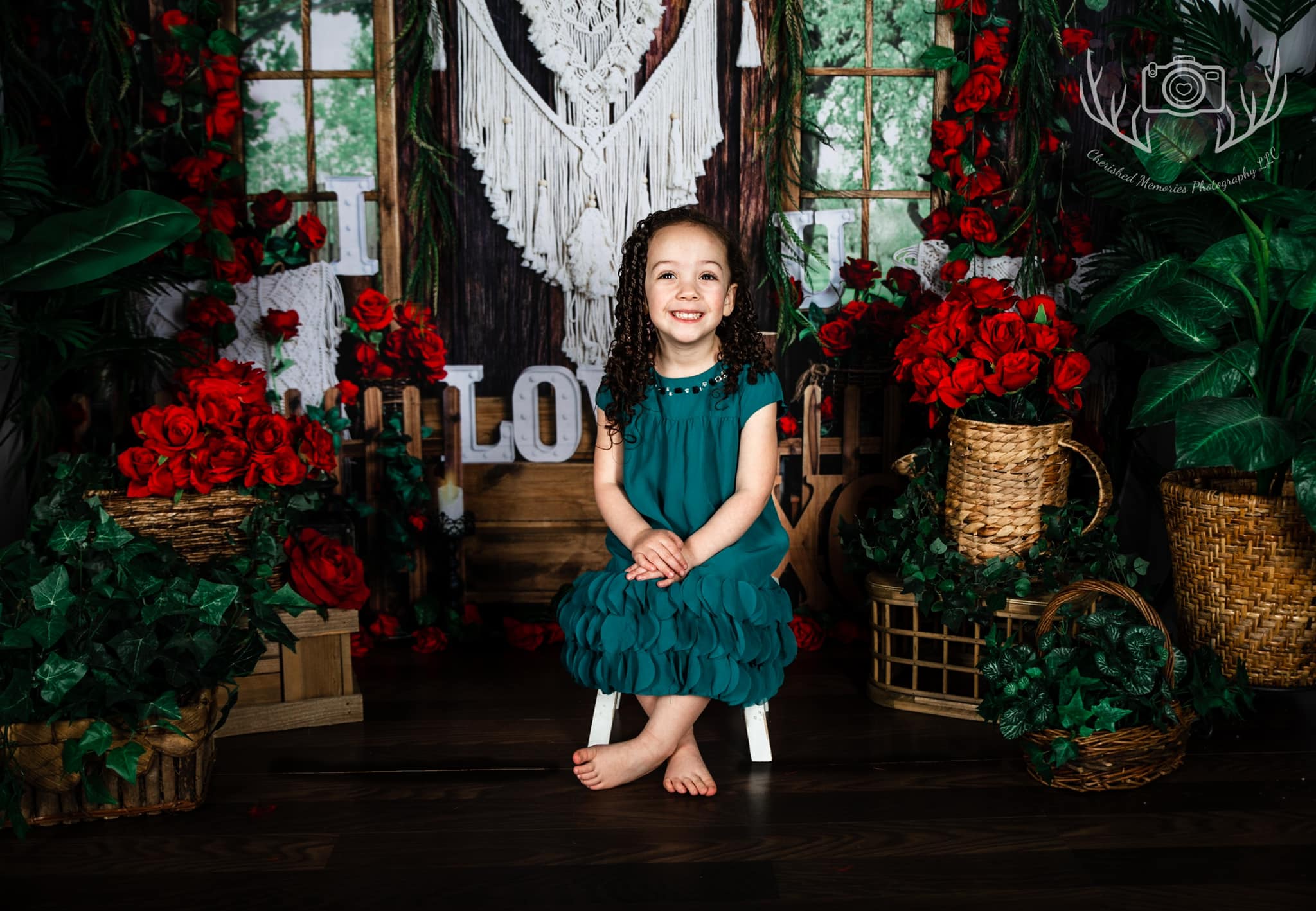 Kate Valentine's Day Boho Spring Window Rose Backdrop Designed by Emetselch -UK