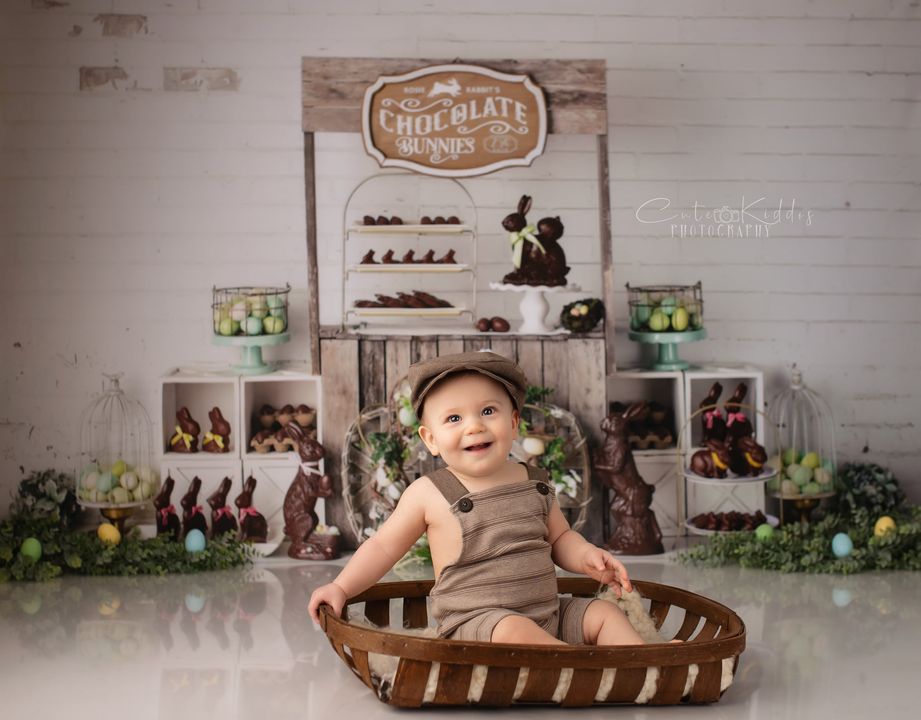 Kate Easter Chocolate Bunnies Backdrop Designed by Mandy Ringe Photography -UK