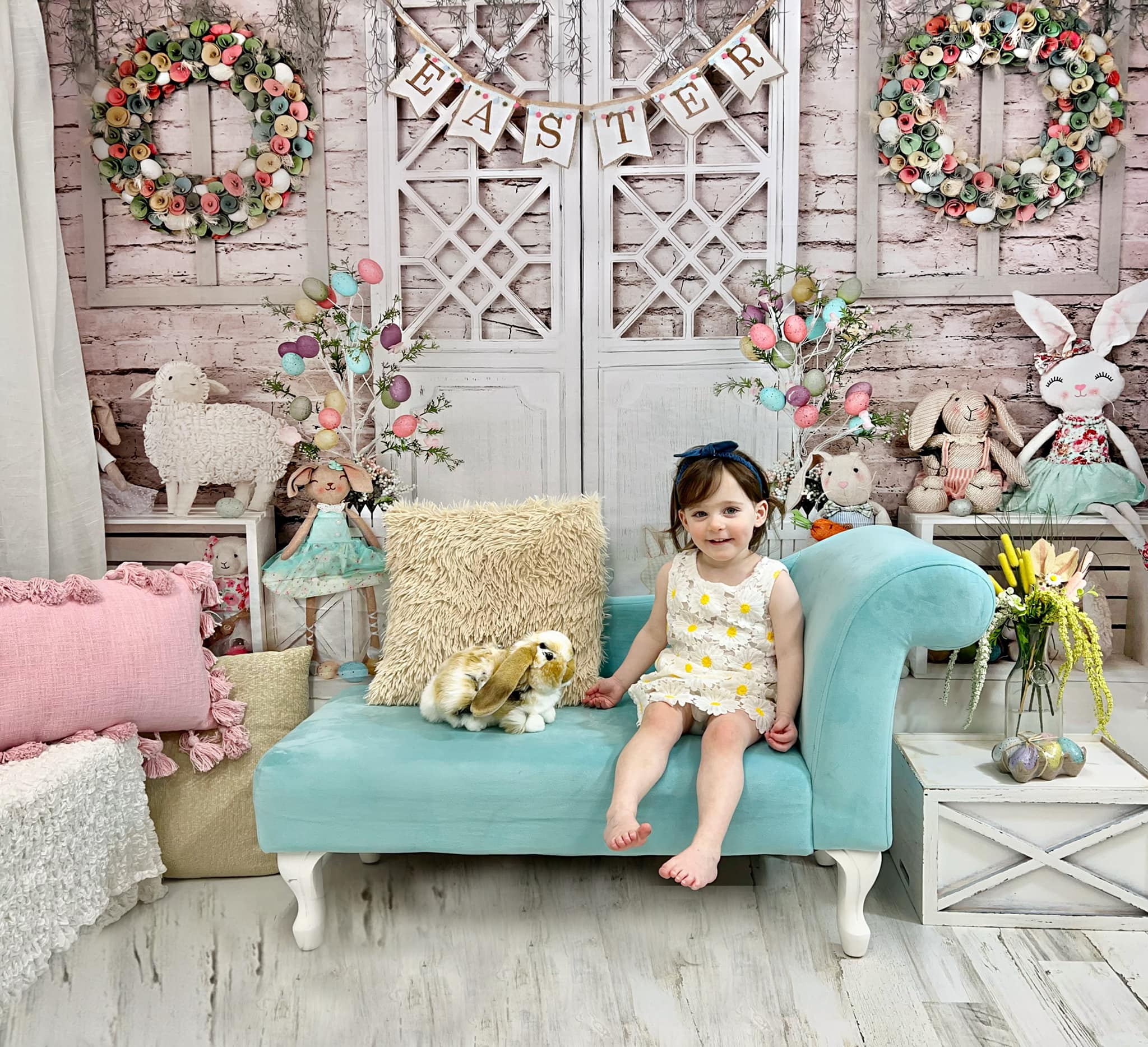 Kate Barn Door Colorful Egg Easter Backdrop for Photography -UK
