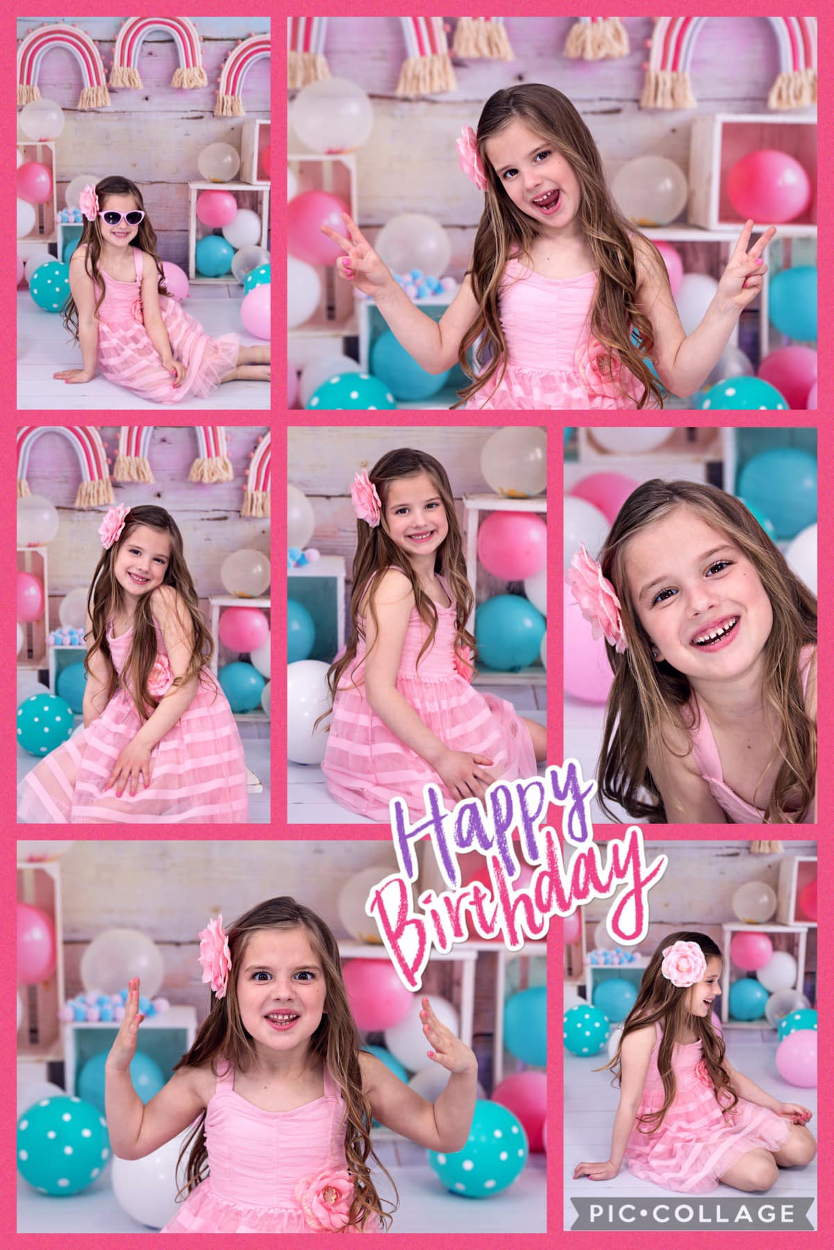 Kate Children Rainbow Balloons Cake Smash Backdrop Designed by Emetselch -UK