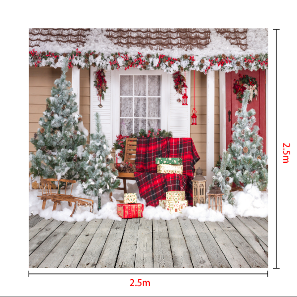 Kate Snow Outside House With Christmas Trees And Gifts for Photography -UK