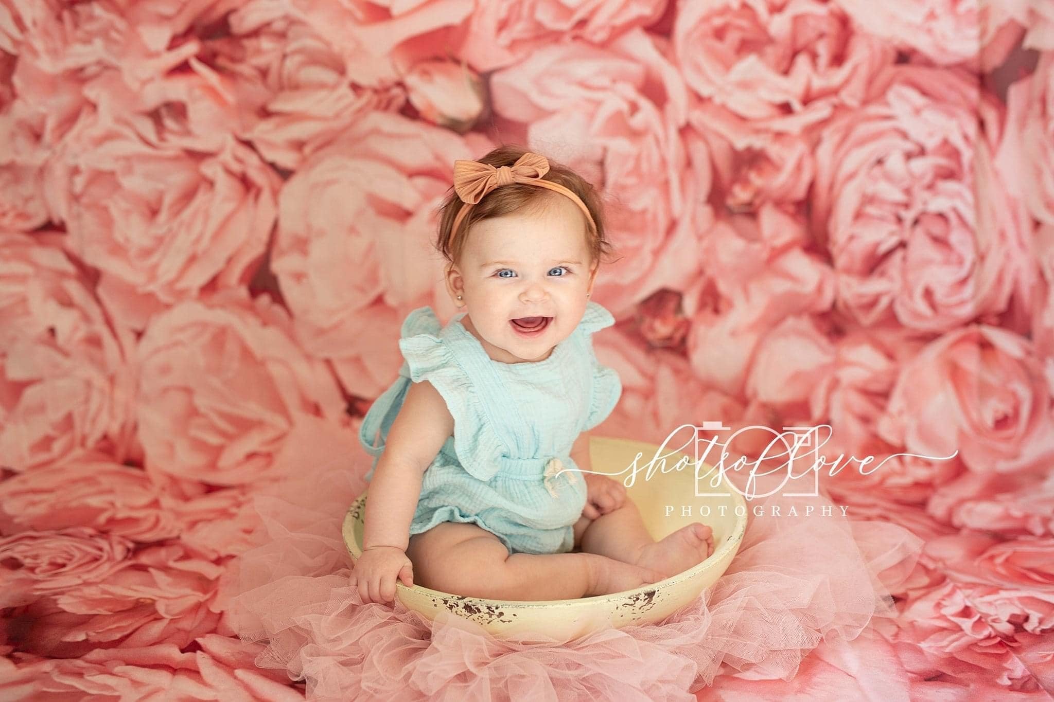 Kate Pink Floral Flowers Cluster Backdrops for Photography -UK