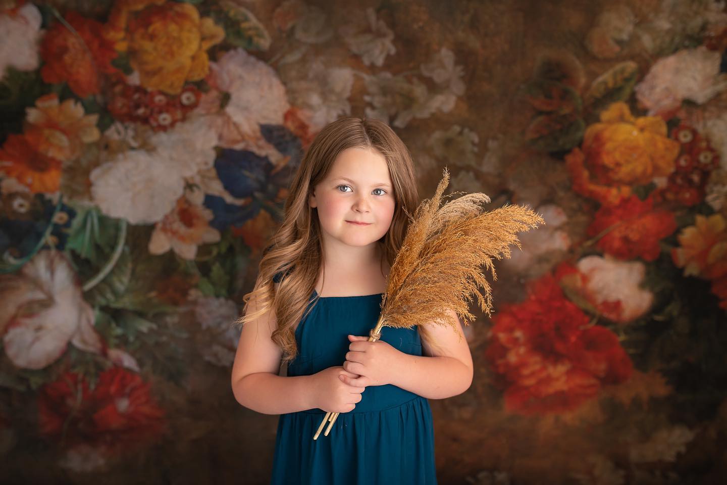 Kate Fine Art Retro Oil Painting Flowers Backdrop for Photography -UK