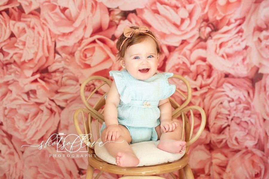 Kate Pink Floral Flowers Cluster Backdrops for Photography -UK