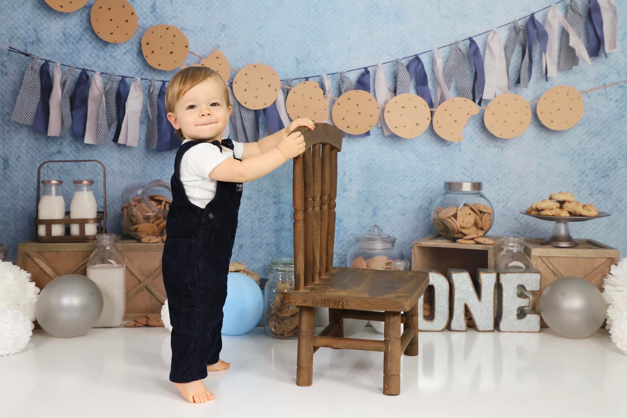Kate Milk Cookies Blue Cake Smash Backdrop Designed by Melissa King -UK