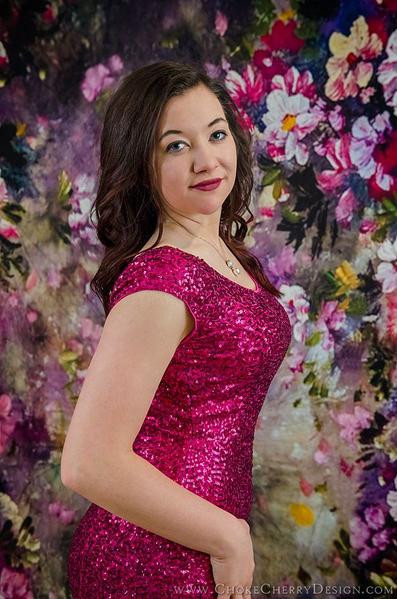 Kate Pink Flower Dark Color Backdrops for Photography -UK