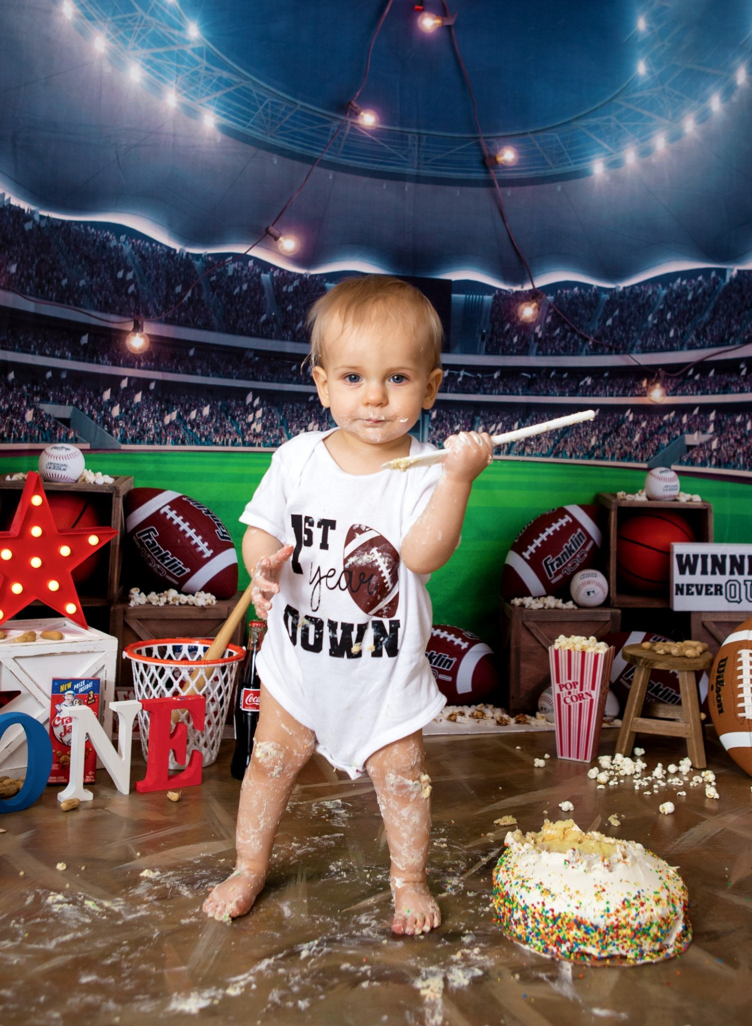Kate Sports Stadium Popcorn Backdrop Designed by Megan Leigh Photography -UK