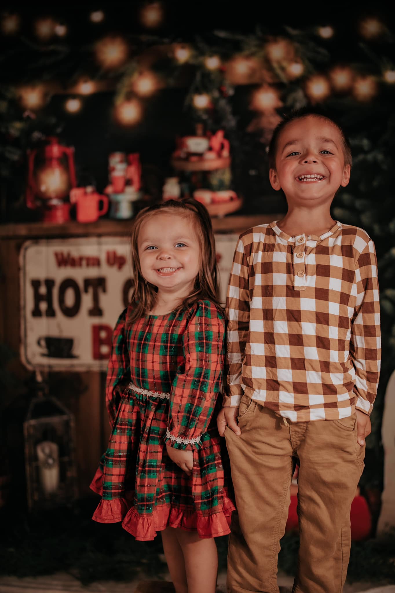 Kate Christmas Trees Hot Cocoa Party Backdrop for Photography -UK