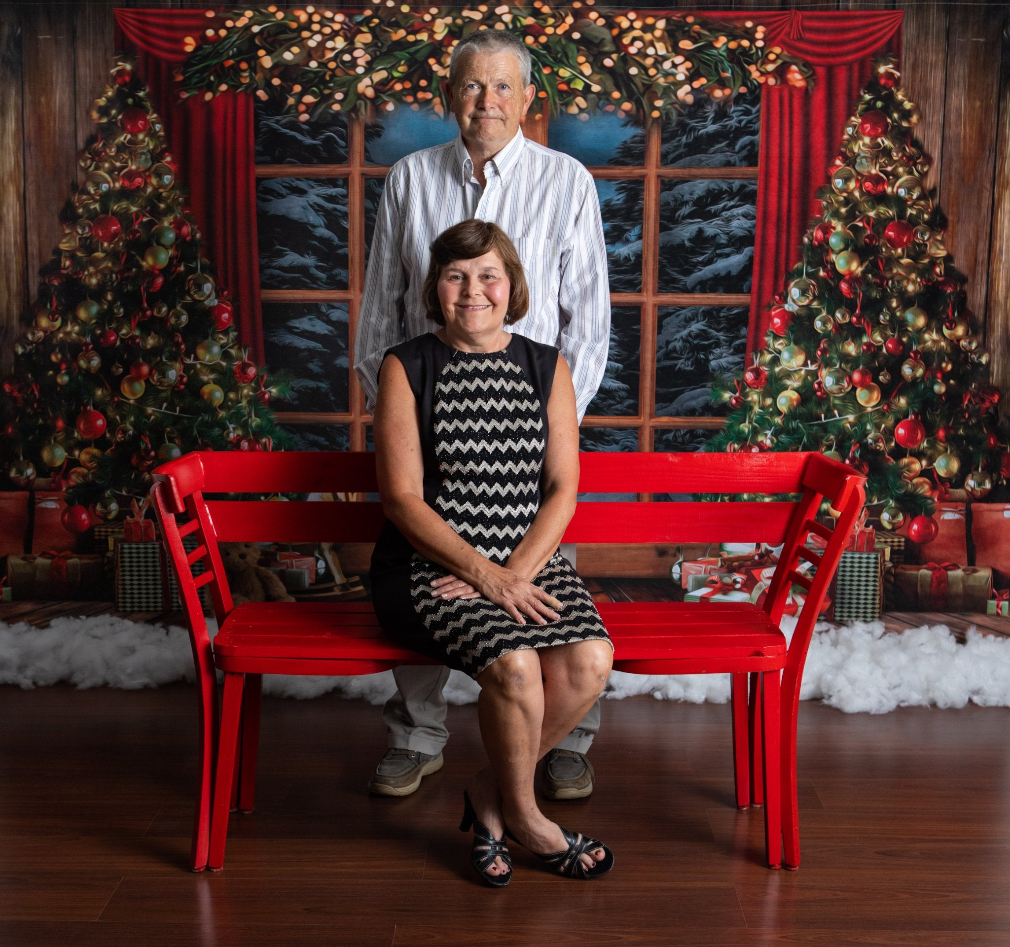 Kate Christmas Window Vintage Wood Tree Backdrop for Photography -UK