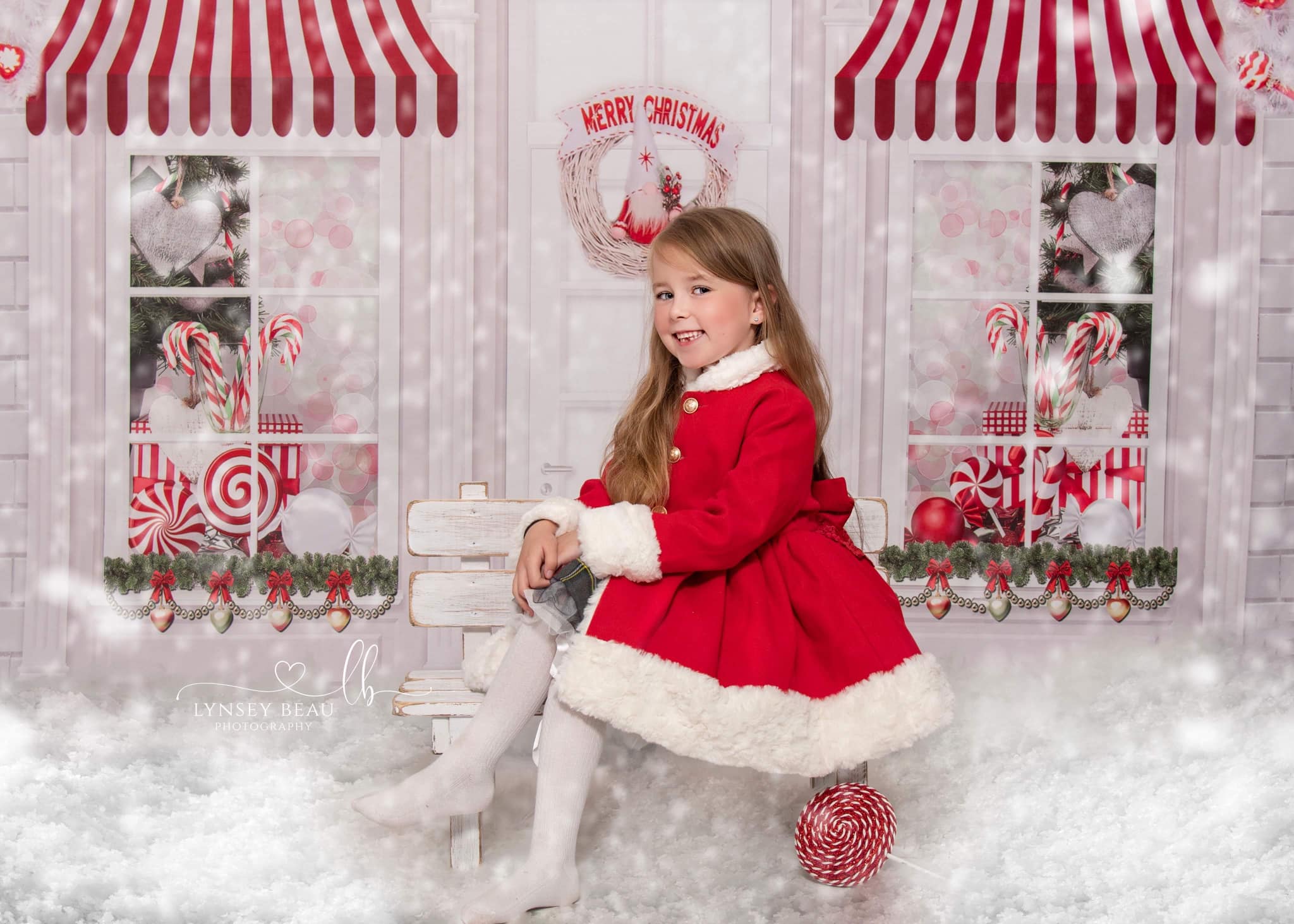 Kate Christmas Candy Shop Children Backdrop for Photography -UK