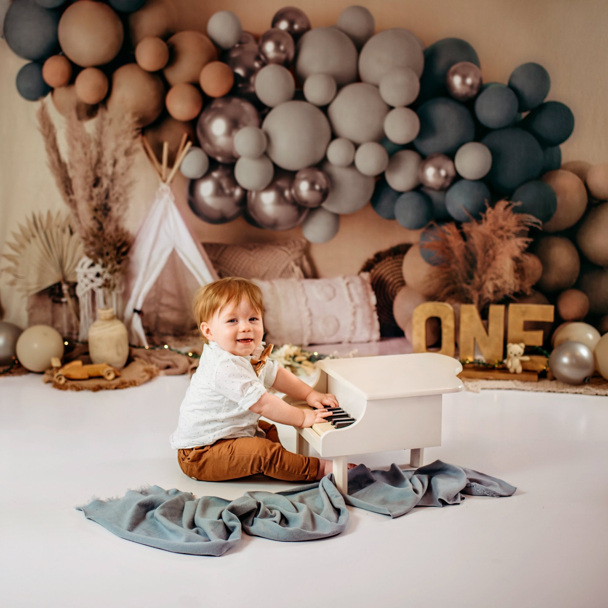 Kate Boho Balloons Tent Matte Backdrop Designed by Mandy Ringe Photography -UK