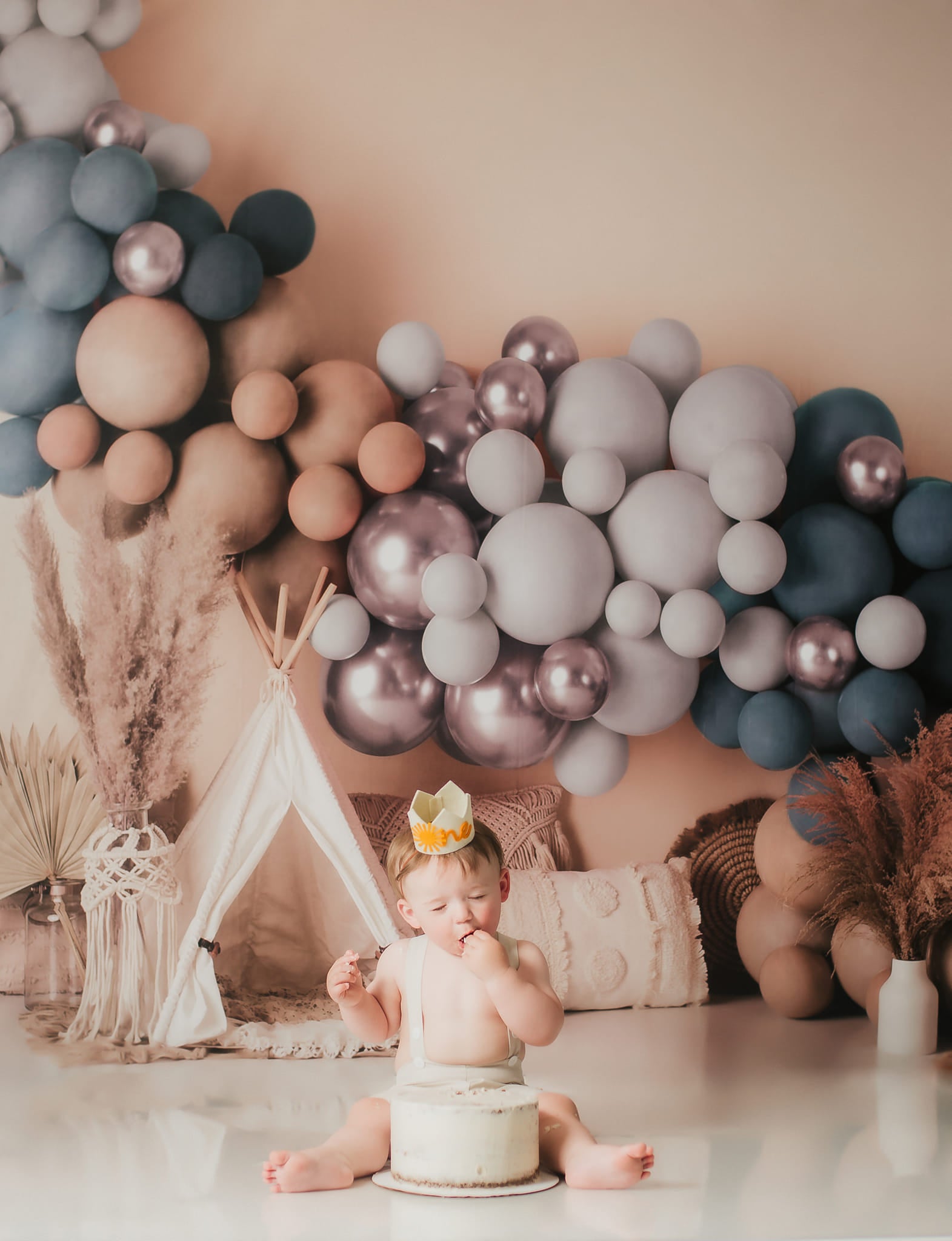 Kate Boho Balloons Tent Matte Backdrop Designed by Mandy Ringe Photography -UK