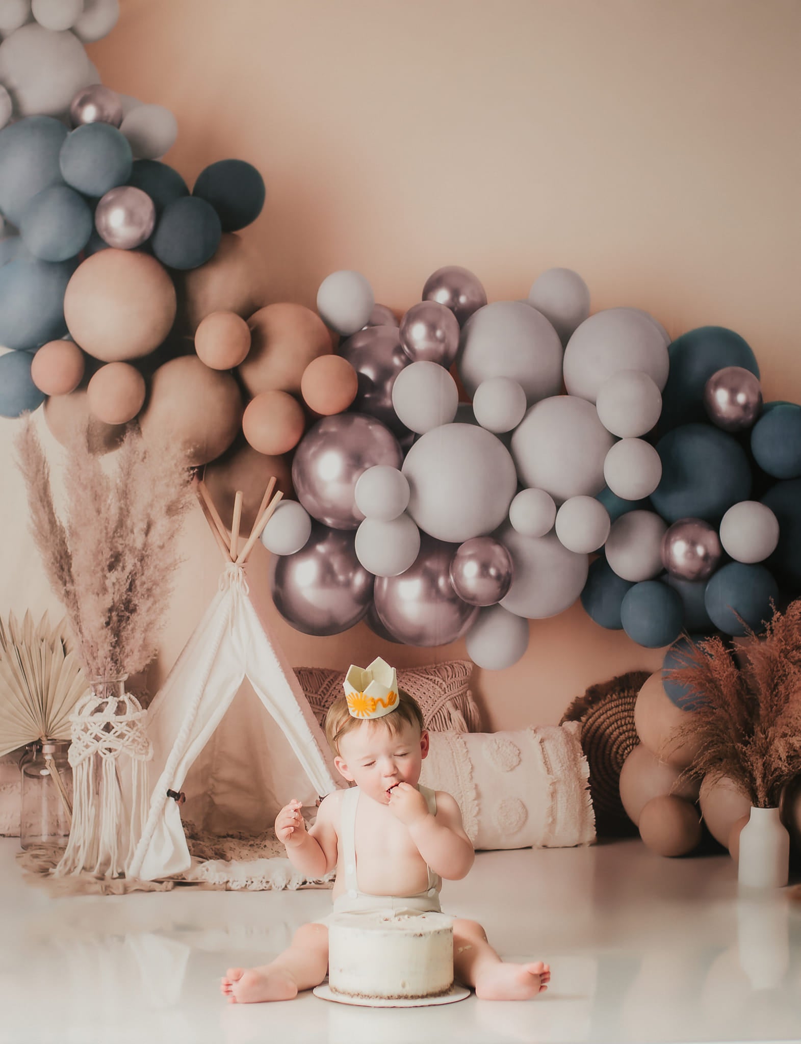 Kate Boho Balloons Tent Matte Backdrop Designed by Mandy Ringe Photography