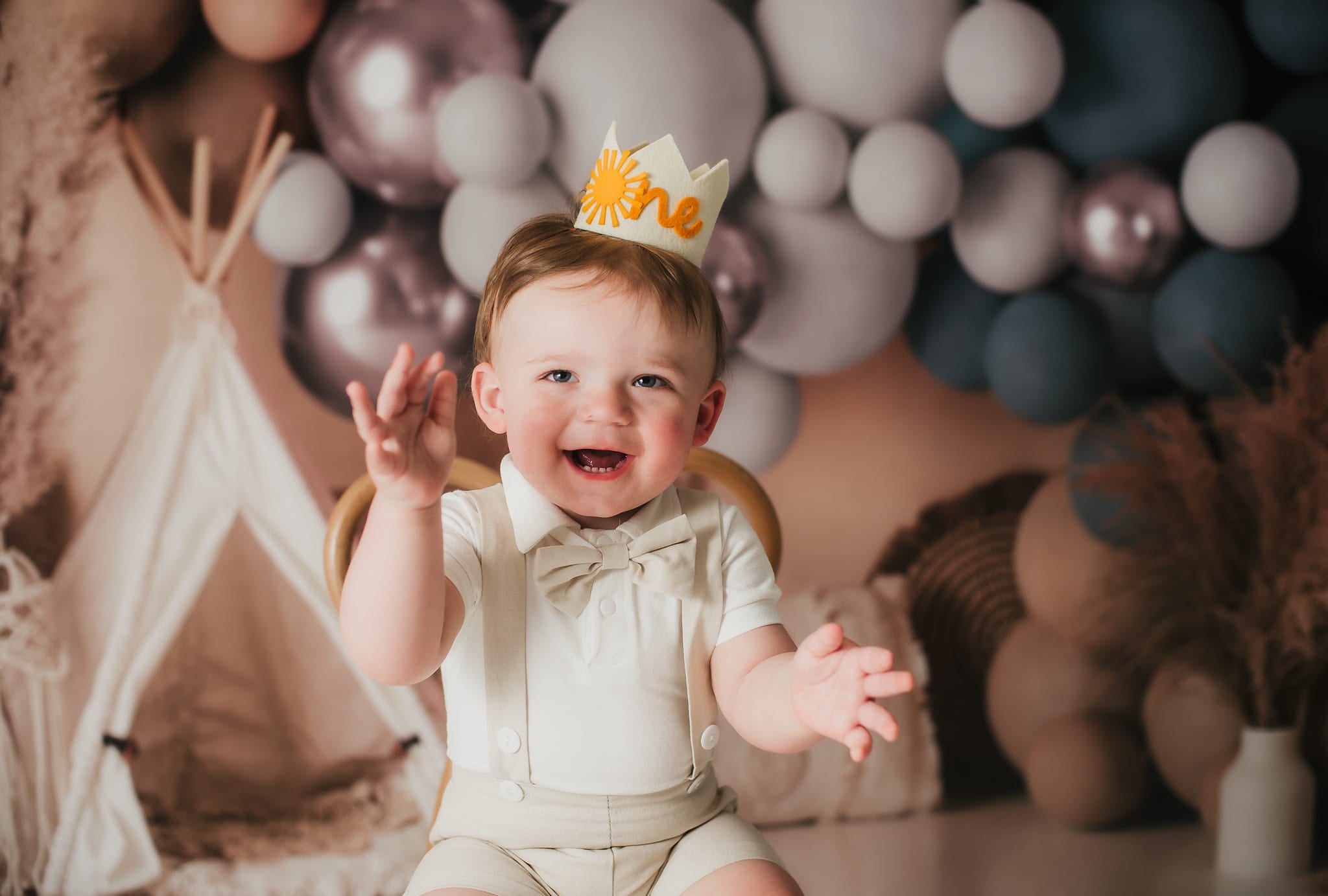 Kate Boho Balloons Tent Matte Backdrop Designed by Mandy Ringe Photography -UK