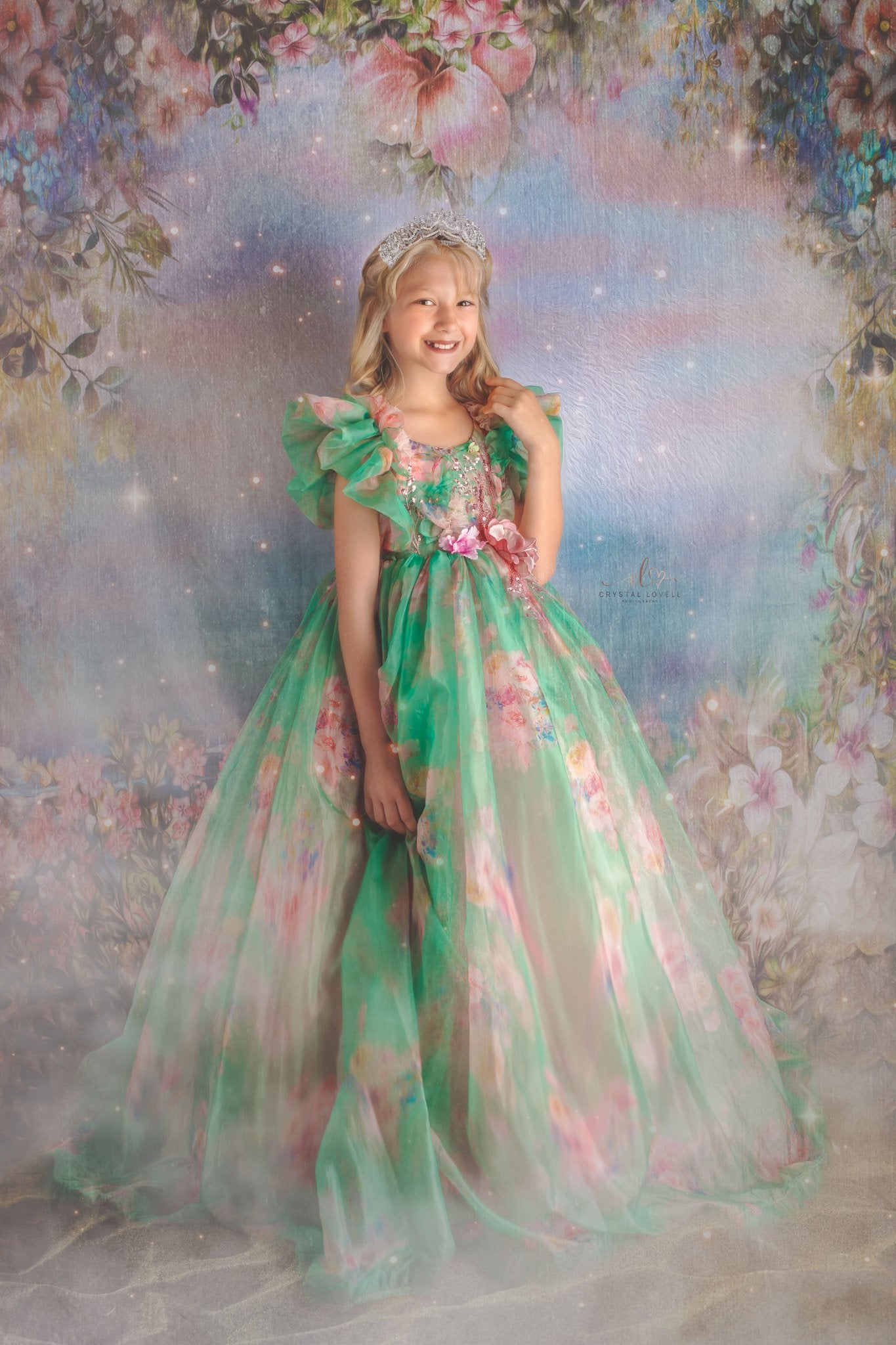 Kate Valentine's Day Vintage Flowers Bokeh Smog Backdrop Designed by JFCC -UK