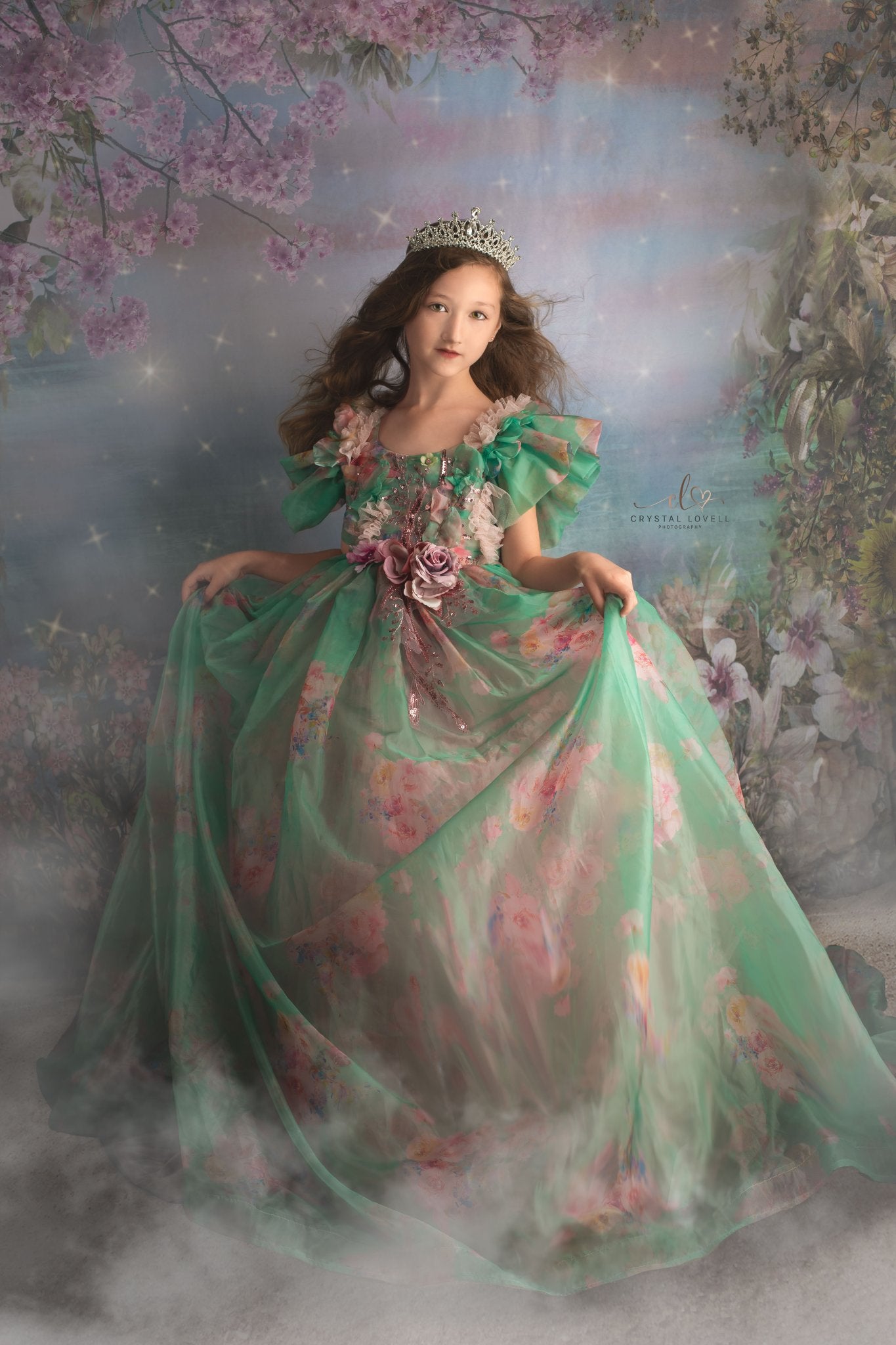 Kate Valentine's Day Vintage Flowers Bokeh Smog Backdrop Designed by JFCC -UK