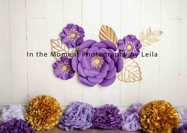 Kate Children Purple Elegance Flower Backdrop