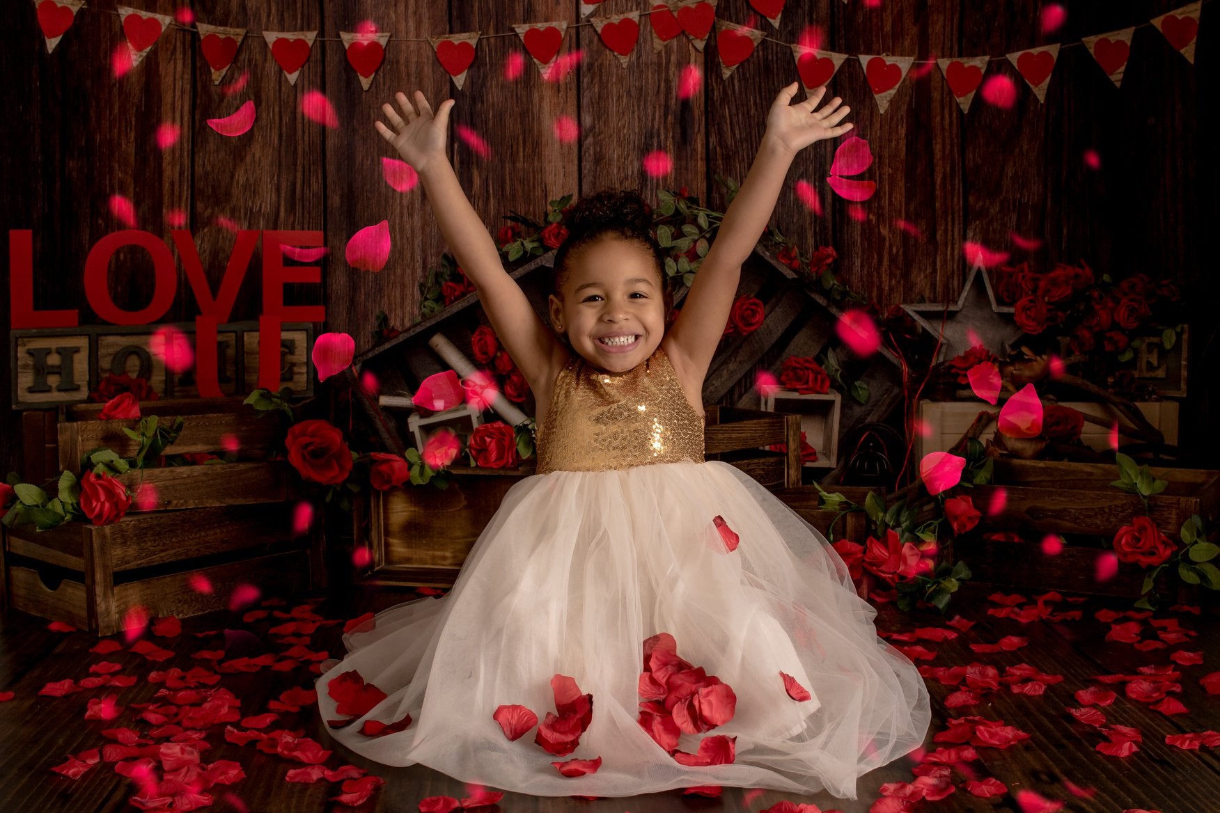 Kate Valentine's Day Rose Wooden Backdrop Designed by Jia Chan Photography -UK