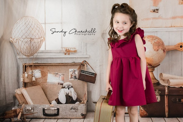 Kate Back to school Children Travel Around the World Adventurer Pilot Backdrop for photography Designed By JFCC -UK