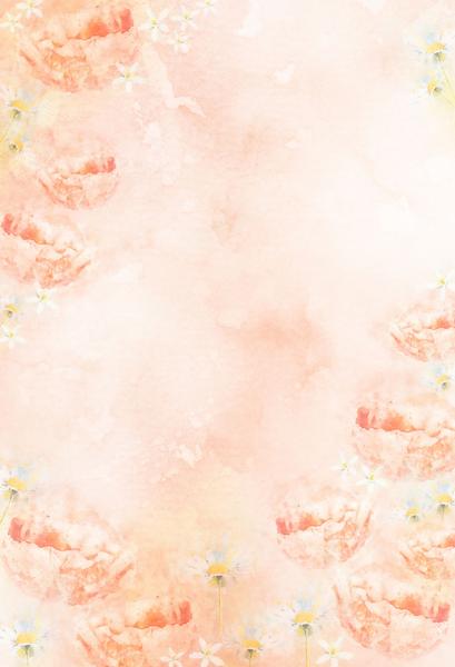 Kate Fine Art Watercolors Orange Flowers Backdrop Designed by Veronika Gant -UK