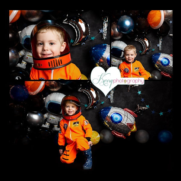 Kate Space Rocket Astronaut Balloon Party Backdrop Designed by Kerry Anderson -UK