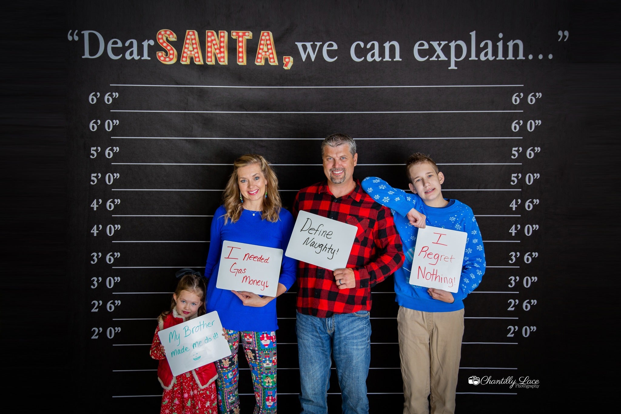 Kate Dear Santa Word Black Christmas Backdrop for Photography -UK